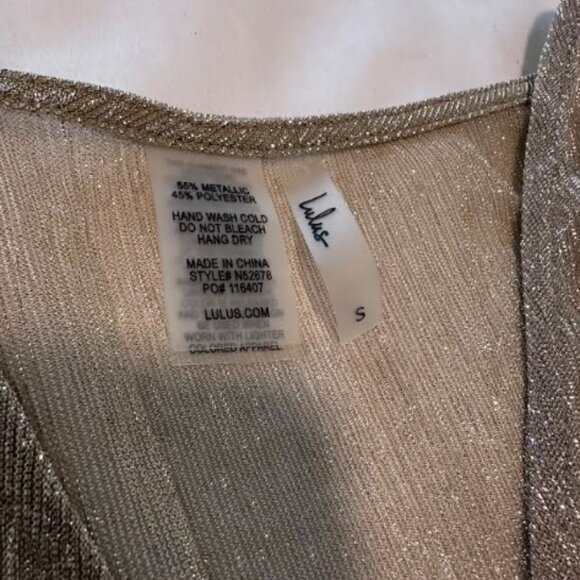 Lulus Sheer Gold Maxi Swimsuit Cover-Up - Size Small - Picture 4 of 6